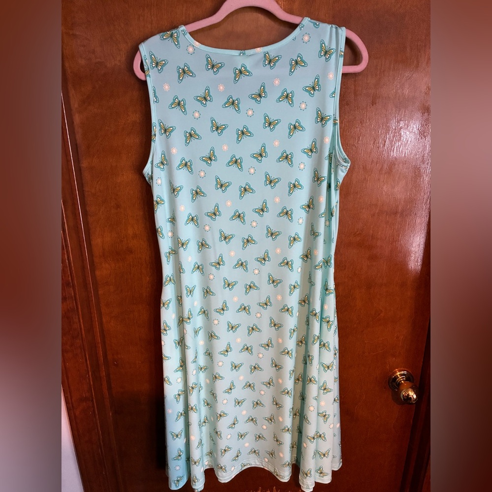 Y2K Blair Pale Blue Dress with Yellow Butterfly And White Flower Accents - Picture 4 of 9
